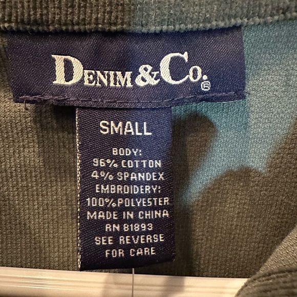 Denim And Co Corduroy Jacket Woman’s Size Small Button Down Olive QVC - Picture 7 of 8